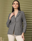 Checked Single-Breasted Blazer