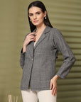 Checked Single-Breasted Blazer