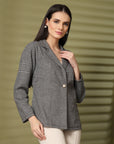 Checked Single-Breasted Blazer
