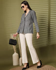 Checked Single-Breasted Blazer