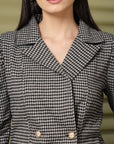 Checked Double-Breasted Blazer