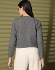 Checked Cotton Crop Regular Jacket