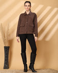 Women Fleece Open Front Jacket
