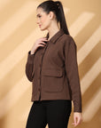 Women Fleece Open Front Jacket