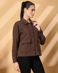 Women Fleece Open Front Jacket