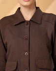 Women Fleece Open Front Jacket