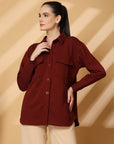 Women Fleece Open Front Jacket