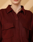Women Fleece Open Front Jacket