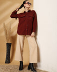 Women Fleece Open Front Jacket