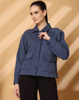 Women Fleece Open Front Jacket