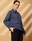 Women Fleece Open Front Jacket