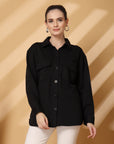 Women Fleece Open Front Jacket