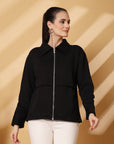 Women Fleece Open Front Jacket