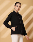 Women Fleece Open Front Jacket