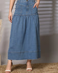 Blue A-Line Maxi Skirt
