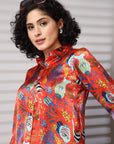 Women Standard Floral Opaque Printed Casual Buttoned Top