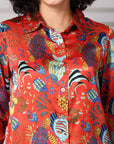 Women Standard Floral Opaque Printed Casual Buttoned Top