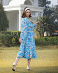 Floral Print Flared Sleeve Dress