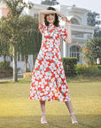 Print Fit & Flare Midi Dress