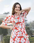 Print Fit & Flare Midi Dress
