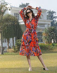Print Fit & Flare Dress