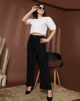White collarless Buttoned Top