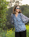 Floral Print Kimono Sleeve Top