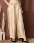 Women Loose Fit Pleated Trousers