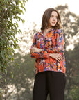 Women Opaque Printed Casual Buttoned Top
