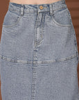 Solid Blue Shirt With Skirt Co-Ords Set