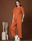 Round Neck Top With Trousers Co-Ords Set