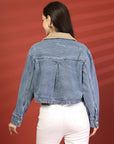Women Front Open Denim Jacket