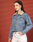 Women Front Open Denim Jacket