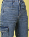 Women Blue Heavy Fade Stretchable Cotton Jeans