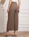 Brown Women Mid Rise Parallel Trousers