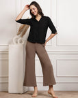 Brown Women Mid Rise Parallel Trousers