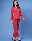 Ethnic Motifs Printed Mandarin Collar Shirt & Trouser