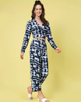 Women Tie Dyed Crop Top With Trouser