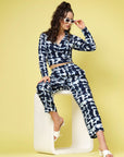 Women Tie Dyed Crop Top With Trouser