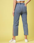 Women Blue Low Distress Light Fade Stretchable Cotton Jeans