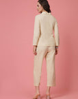 Cream Pure Cotton Shirt With Trousers