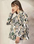 Women Animal Opaque Printed Casual Cotton Buttoned Top