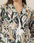 Women Animal Opaque Printed Casual Cotton Buttoned Top