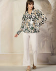 Women Animal Opaque Printed Casual Cotton Buttoned Top