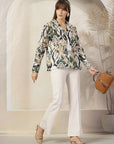 Women Animal Opaque Printed Casual Cotton Buttoned Top