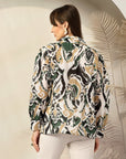Women Animal Opaque Printed Casual Cotton Buttoned Top