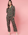 Floral Printed Mandarin Collar Shirt & Trouser