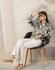Women Animal Opaque Printed Casual Cotton Buttoned Top