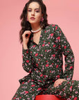 Floral Printed Mandarin Collar Shirt & Trouser