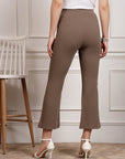 Brown Women Mid Rise Bootcut Trousers